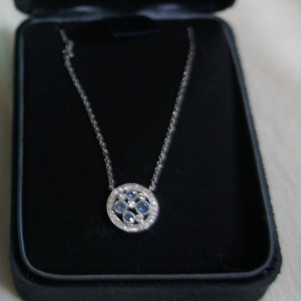 Tiffany Cobblestone Pendant Platinum Sapphire